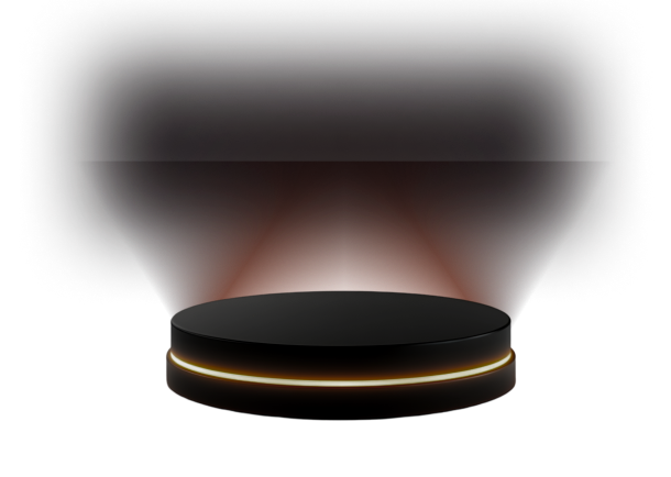 PROPX logo displayed on a futuristic black podium with glowing accents